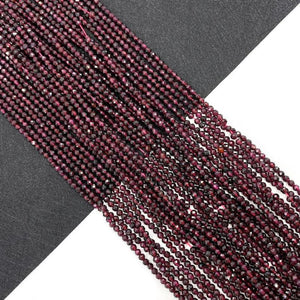 Dark Red Garnet Round Faceted Stone Beads 2/3/4 mm