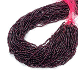 Dark Red Garnet Round Faceted Stone Beads 2/3/4 mm