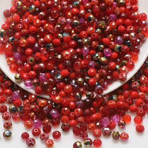 Mixed Czech Rondelle Crystal Beads Faceted Glass Beads 6mm for Jewelry Making
