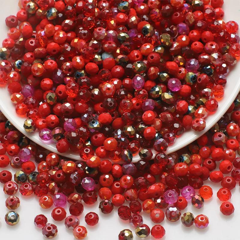 Mixed Czech Rondelle Crystal Beads Faceted Glass Beads 6mm for Jewelry Making