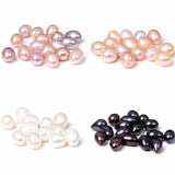 Half Hole Pearl Beads Natural Freshwater Oval Half Drilled Pearls Beads