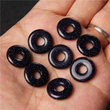 5PCS Natural Flat Round Stone Beads for DIY Jewelry Making