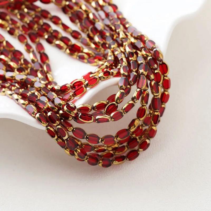 50PCS 5mm Glass Beads Loose Bead for Jewelry Making Necklace DIY Bracelet