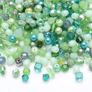 100Pcs 6mm Mixed Faceted Spacer Beads Crystal Glass Pearl
