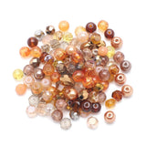 100Pcs 6mm Mixed Faceted Spacer Beads Crystal Glass Pearl