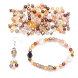 100Pcs 6mm Mixed Faceted Spacer Beads Crystal Glass Pearl