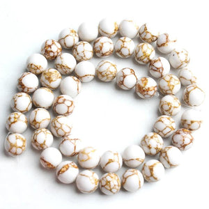 Natural Stone Round Howlite Beads 4-12mm Spun Loose Beads Jewelry Making DIY