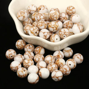Natural Stone Round Howlite Beads 4-12mm Spun Loose Beads Jewelry Making DIY