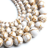 Natural Stone Round Howlite Beads 4-12mm Spun Loose Beads Jewelry Making DIY