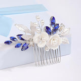 Floral Rhinestone Pearl Bridal Hair Combs Wedding Headpiece