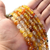 Natural Amber Agates Round Spacer Beads for DIY Jewelry Making 6 8 10MM