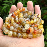 Natural Amber Agates Round Spacer Beads for DIY Jewelry Making 6 8 10MM