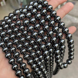 Natural Stone Hematite Round Beads 2-12mm Gallstone Beads