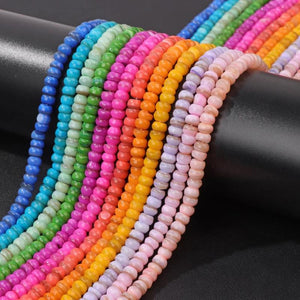 Natural Dyeing Shell Beads Round Pearl Necklace Bracelet DIY