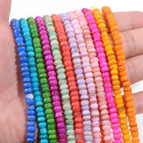 Natural Dyeing Shell Beads Round Pearl Necklace Bracelet DIY