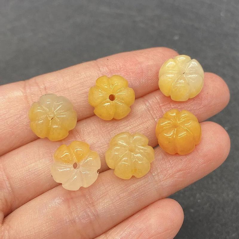 Green Aventurine Agate Stone Pumpkin Beads for Jewelry Making