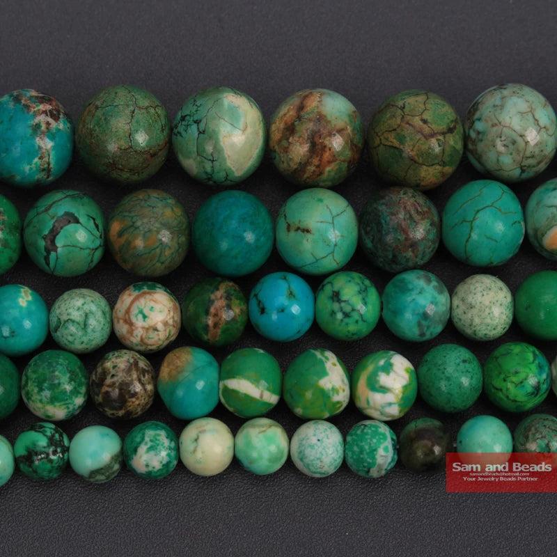 African Green Turquoise Natural Stone Beads 4-12 MM