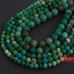 African Green Turquoise Natural Stone Beads 4-12 MM