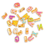 26Pcs Pink Enamel Letter Bead Set for Bracelet DIY Jewelry Making