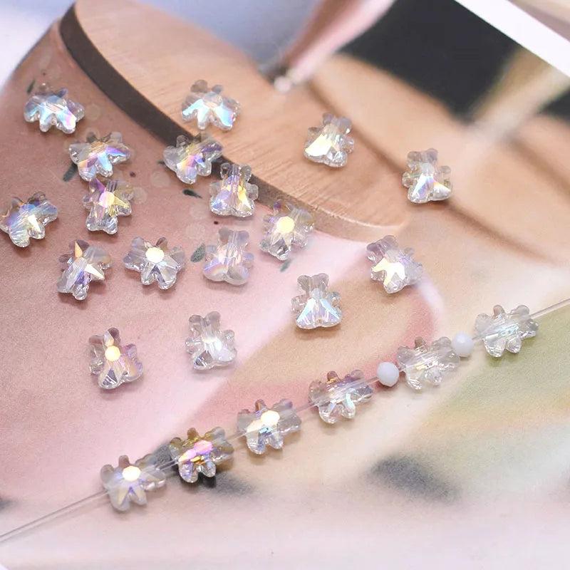 8x10mm Butterfly Crystal Glass Beads Transparent AB Faceted