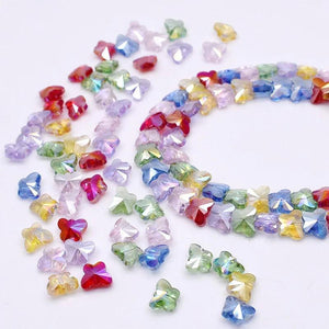 8x10mm Butterfly Crystal Glass Beads Transparent AB Faceted
