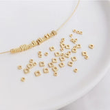 2mm 3mm 14K Plated Tiny Cubic Spacer Beads for Jewelry Making