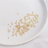 2mm 3mm 14K Plated Tiny Cubic Spacer Beads for Jewelry Making