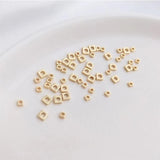 2mm 3mm 14K Plated Tiny Cubic Spacer Beads for Jewelry Making