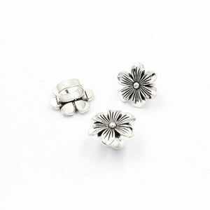10pc Flower Slider 7x10mm For DIY Bracelet Necklace Watch Chain Making