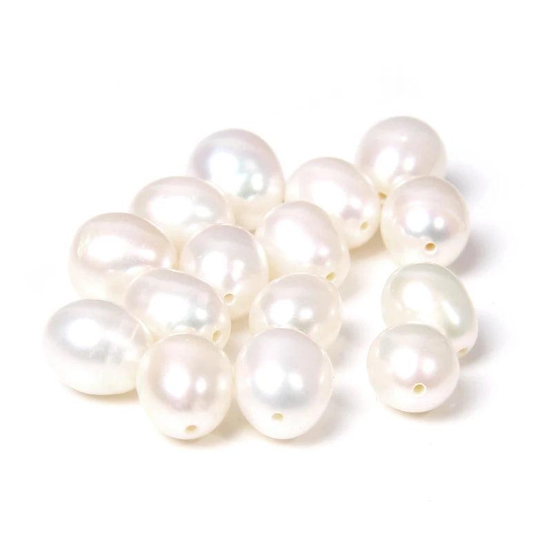 8-9mm Half Drilled Drop Natural Pearls Cultured Oval Pearl Beads