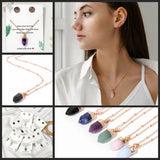 Natural Bullet Shape Stone Pendant Amethyst Quartz Opal Pendant
