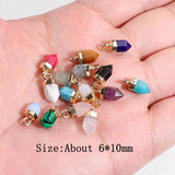 Natural Bullet Shape Stone Pendant Amethyst Quartz Opal Pendant