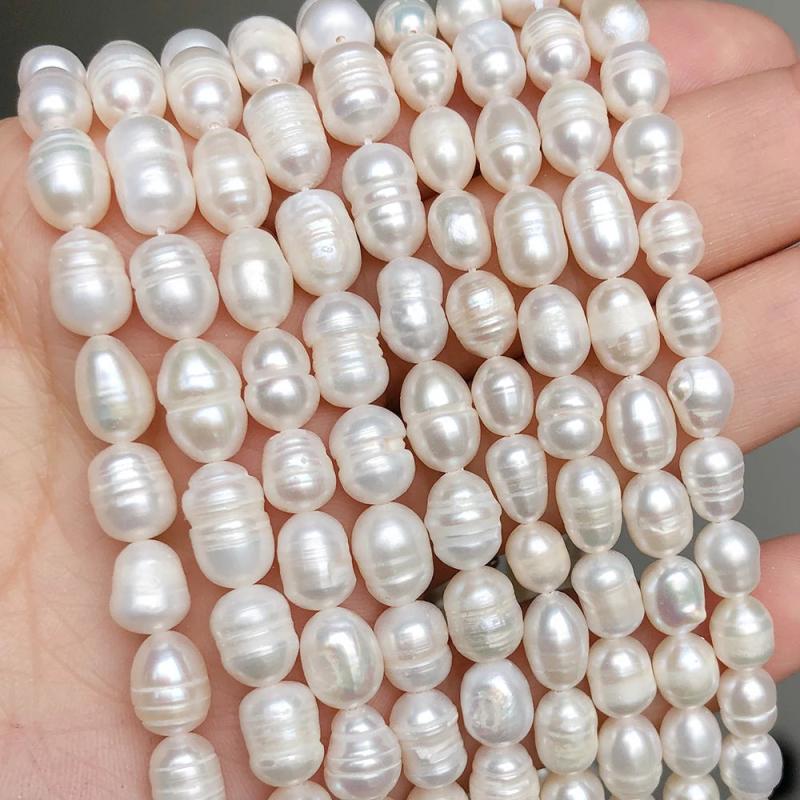 Rice Shape Freshwater Pearl Beads 15'' - DIY Women Bracelet Charms