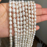 Rice Shape Freshwater Pearl Beads 15'' - DIY Women Bracelet Charms