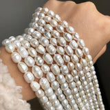 Rice Shape Freshwater Pearl Beads 15'' - DIY Women Bracelet Charms