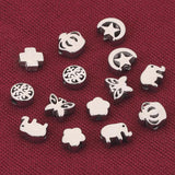 10Pcs Stainless Steel Crown Flower Butterfly Spacer Beads