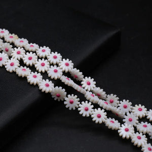 5Pcs 10mm Freshwater Pearl Sunflower Beads Daisy Shell Charms DIY Jewelry