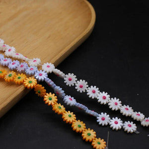 5Pcs 10mm Freshwater Pearl Sunflower Beads Daisy Shell Charms DIY Jewelry