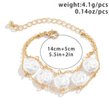 Pearl Necklace Bracelet Women's Two Piece Party Bead Accessories