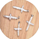 Cross Shape Natural Freshwater Pearl Pendant for Jewelry Making