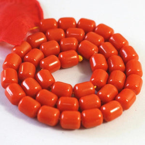 Orange Red Resin Beeswax Loose Beads 15inch