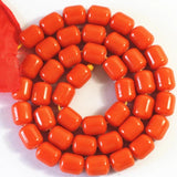 Orange Red Resin Beeswax Loose Beads 15inch