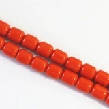 Orange Red Resin Beeswax Loose Beads 15inch