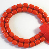 Orange Red Resin Beeswax Loose Beads 15inch