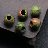 5pcs Natural Rose Quartzs Big Hole Yellow Jade Loose Beads for DIY Jewelry