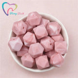 10 PCS Marble Pink Hexagon Silicone Teething Beads DIY Toy Necklace