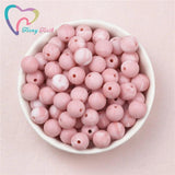 10 PCS Marble Pink Hexagon Silicone Teething Beads DIY Toy Necklace