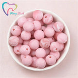 10 PCS Marble Pink Hexagon Silicone Teething Beads DIY Toy Necklace