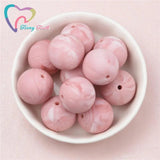 10 PCS Marble Pink Hexagon Silicone Teething Beads DIY Toy Necklace