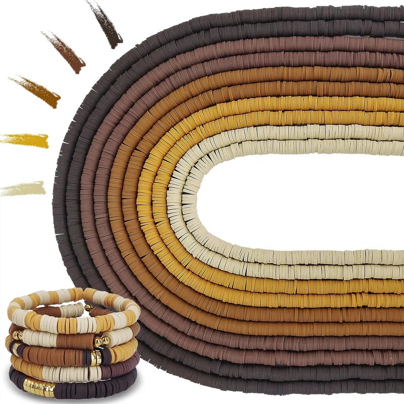 3300Pcs Clay Bead Kit, Polymer Beads for Jewelry Making, 6mm Heishi Beads